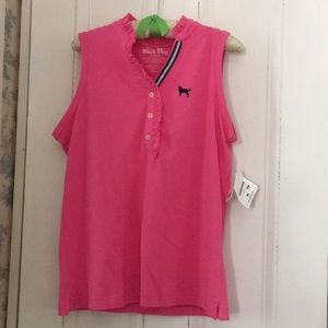 NWT The Black Dog pink polo tank top